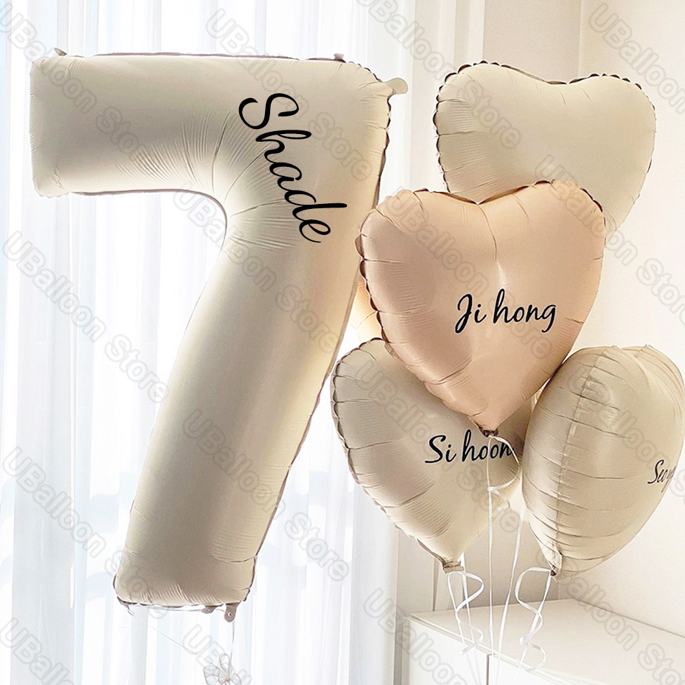 Confetti Balloon Set - Custom Birthday Number Balloon Large Brown