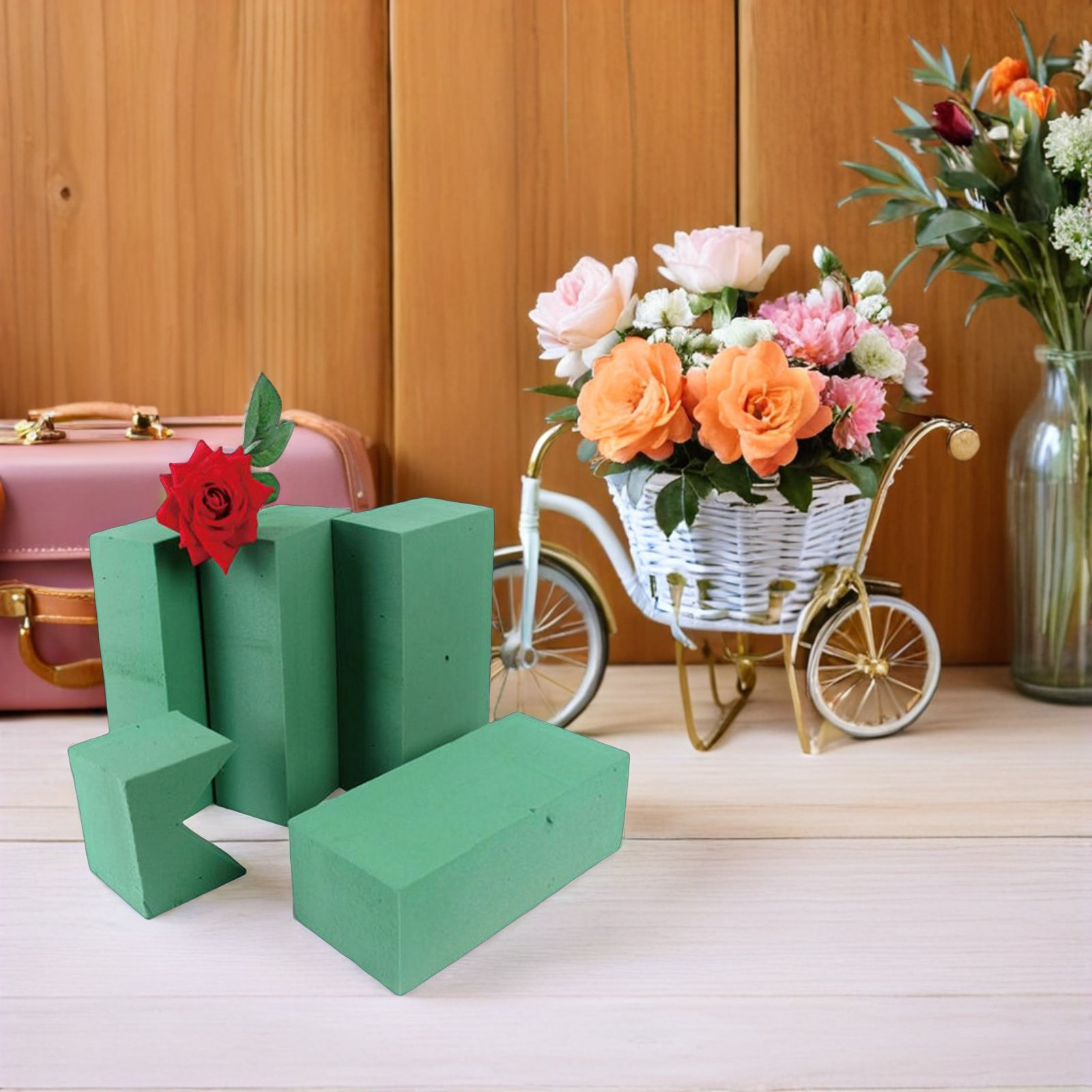 Wedding Floral Supply - Floral Block Flower Brick Green Moisture
