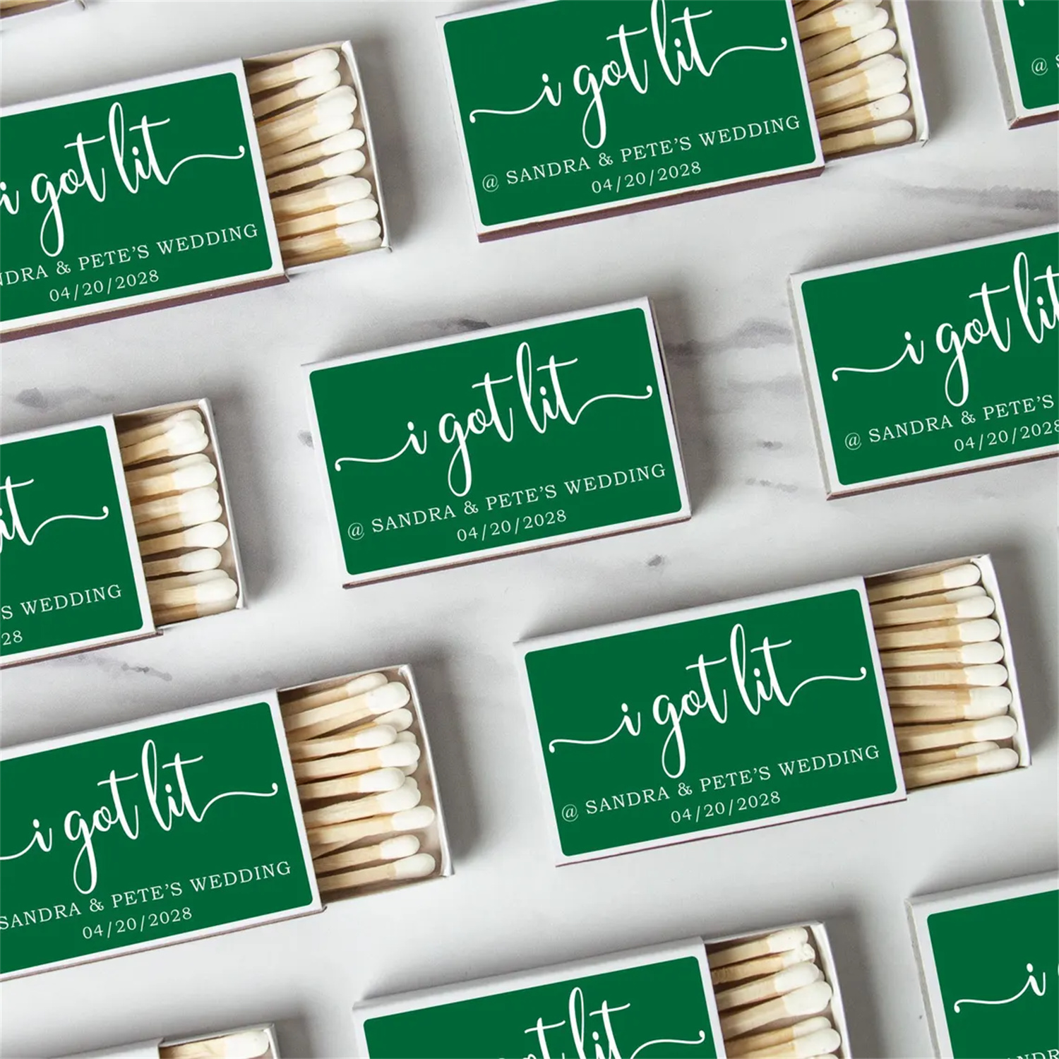 Custom Wedding Matchbooks SET  - Champagne Tower Set incelemesi ve fiyatı