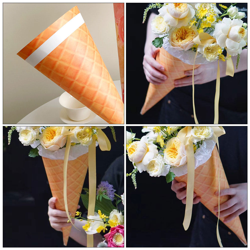 10Pcs Ice Cream Cone Flower Bo - Wedding Floral Supply incelemesi ve fiyatı