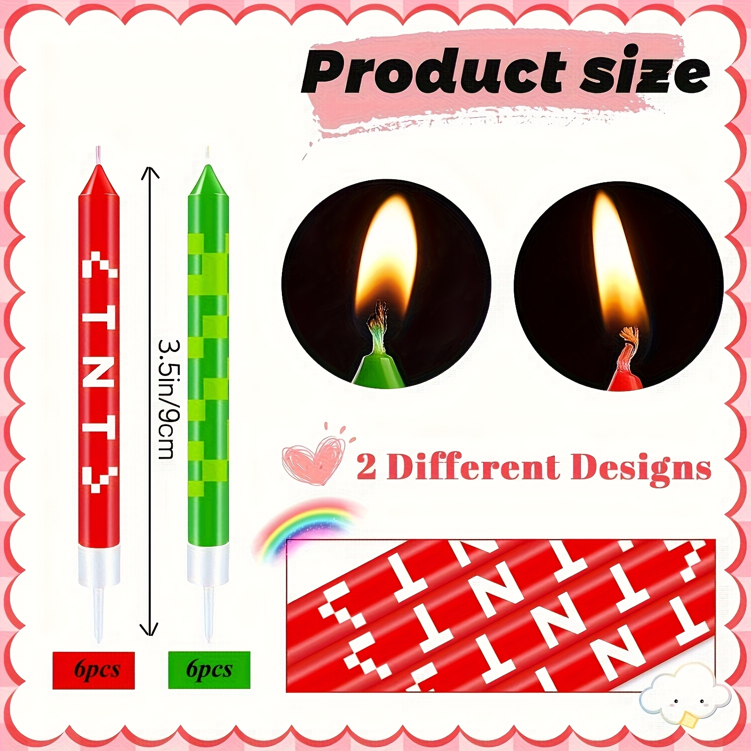 12/24pcs Green Pixel Cake Cand - Unity Candle Set incelemesi ve fiyatı