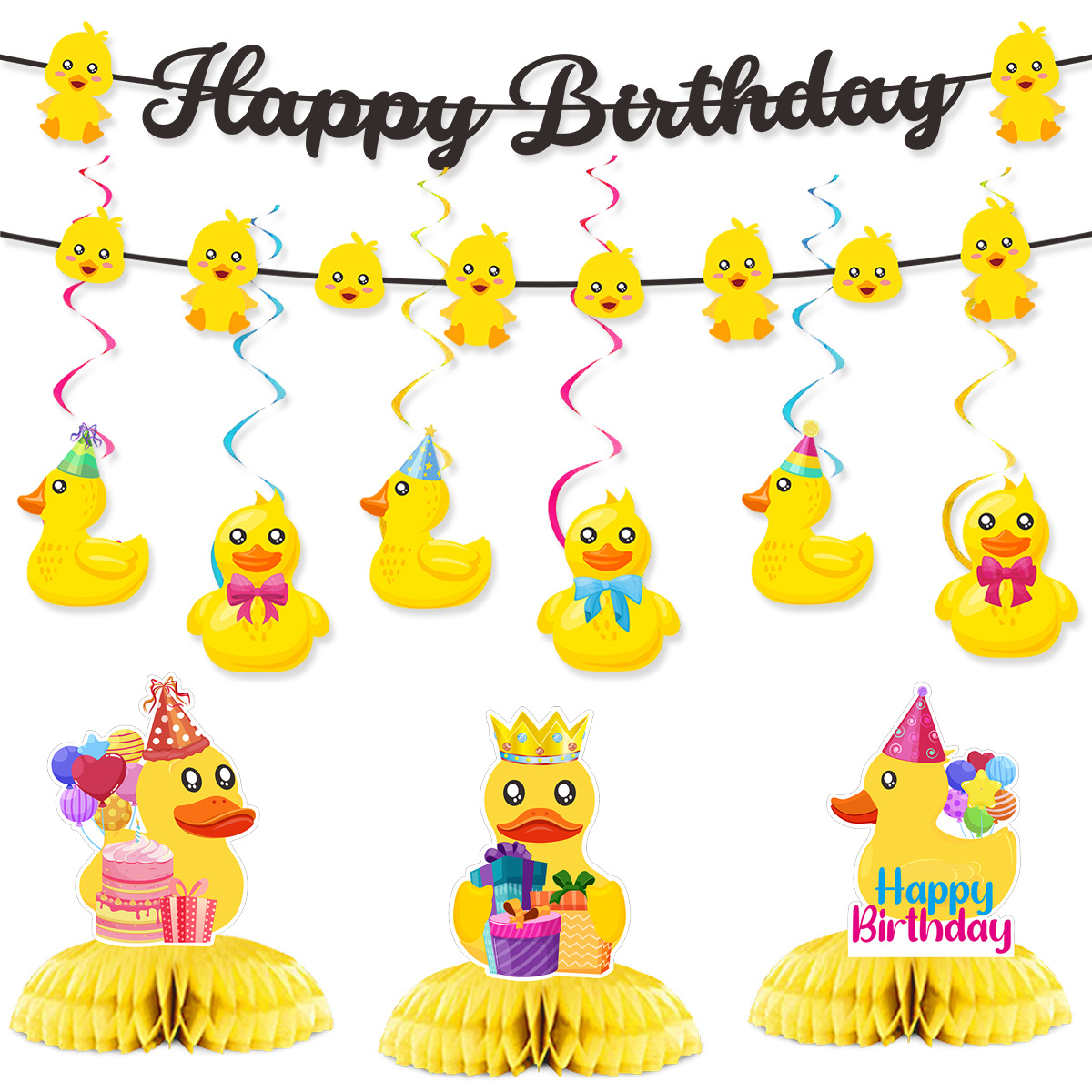 Cute Swim Duck Theme Happy Bir - Confetti Balloon Set incelemesi ve fiyatı