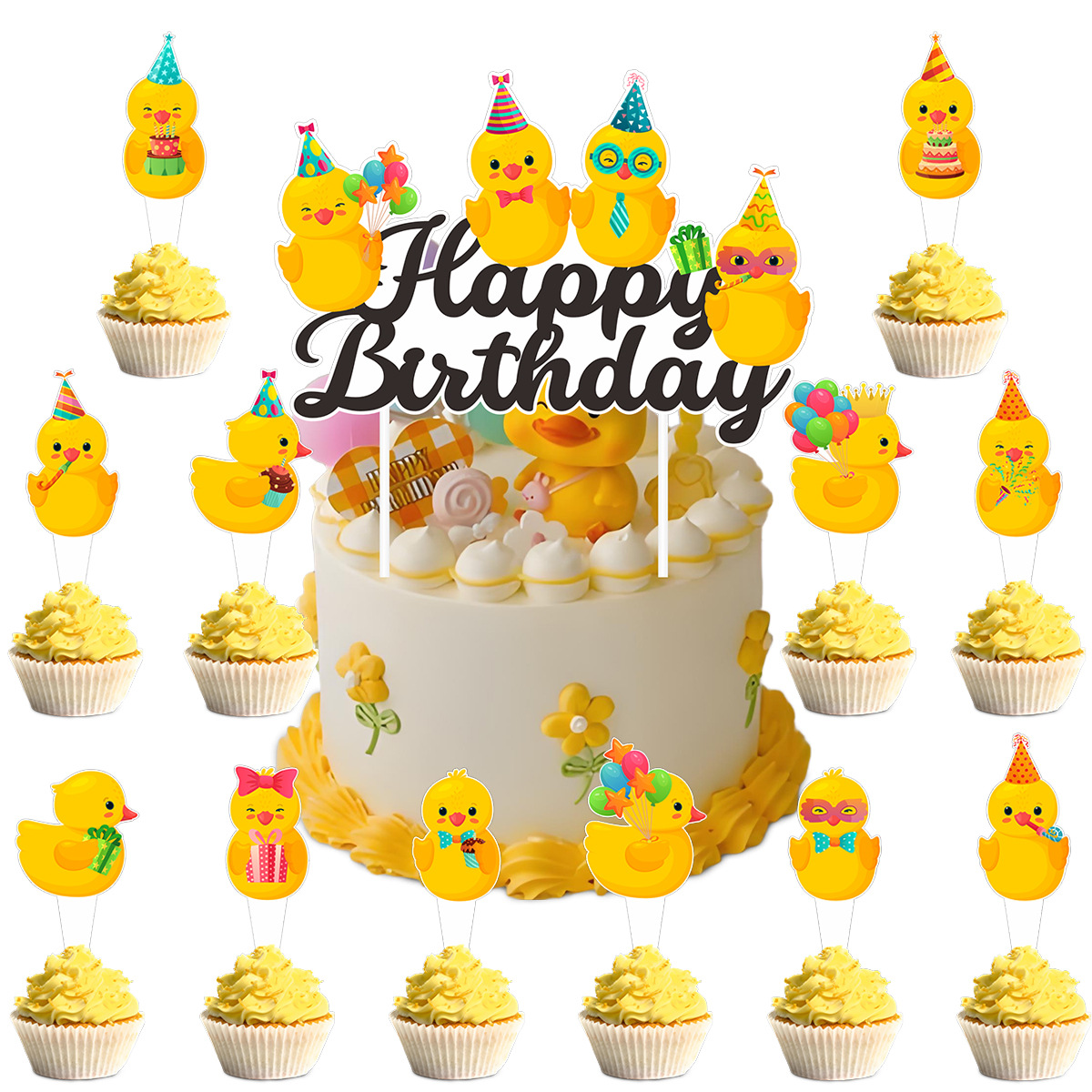 Cute Swim Duck Theme Happy Bir - Confetti Balloon Set incelemesi ve fiyatı