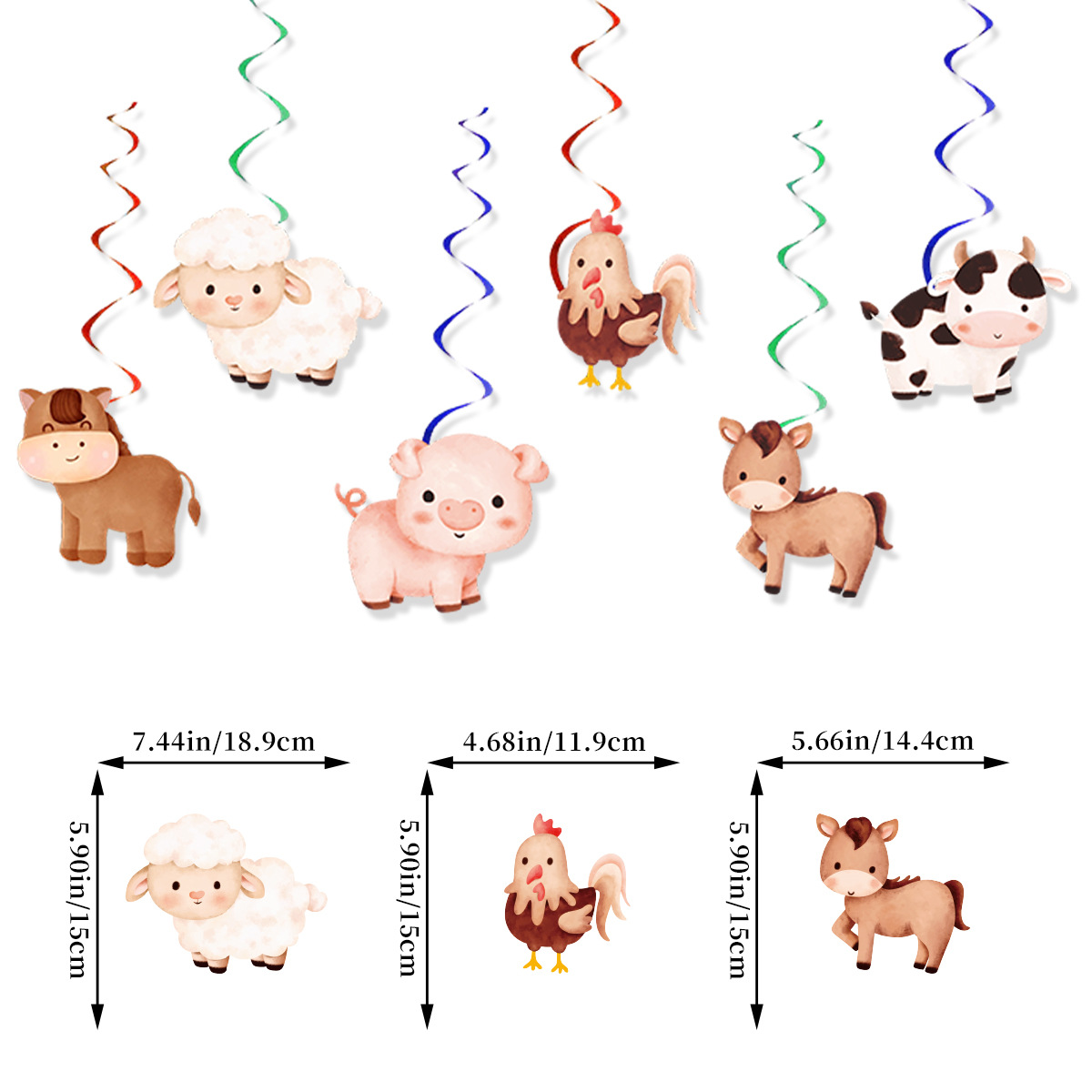 Cartoon Farm Animal Theme Birt - Confetti Balloon Set incelemesi ve fiyatı