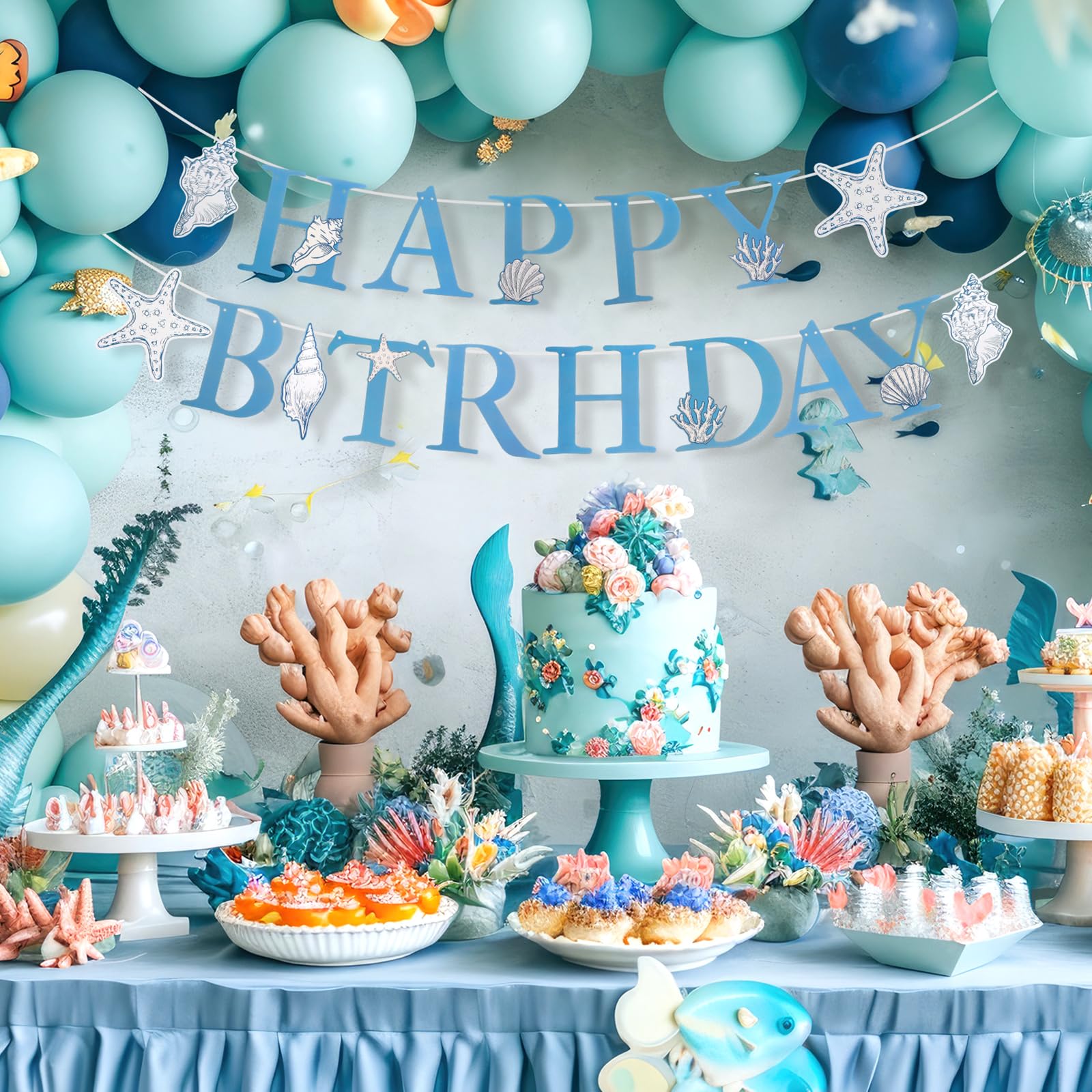 Elegant Ocean Mermaid Birthday - Confetti Balloon Set incelemesi ve fiyatı
