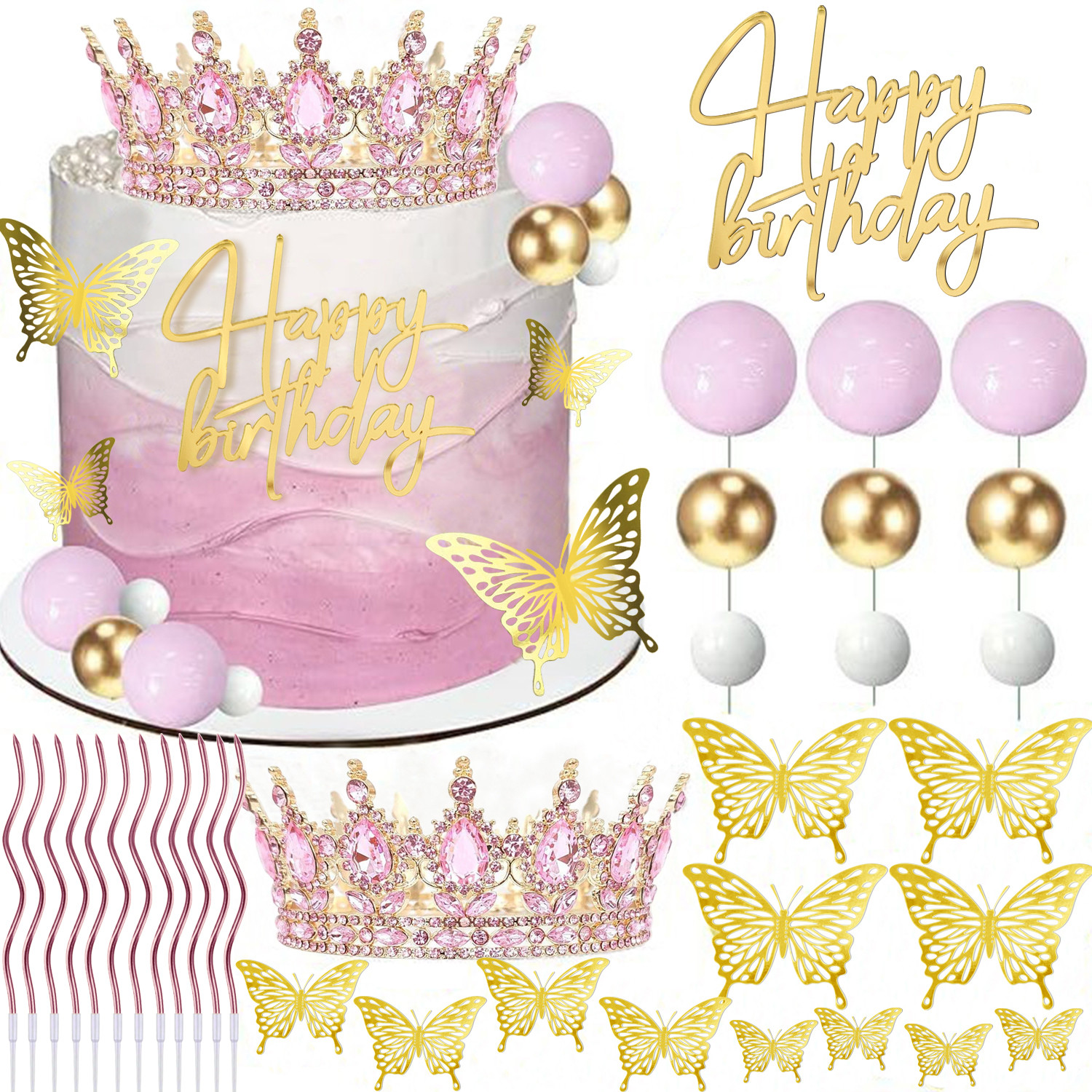 1set Gold Pink Silvery Crown C - Unity Candle Set incelemesi ve fiyatı