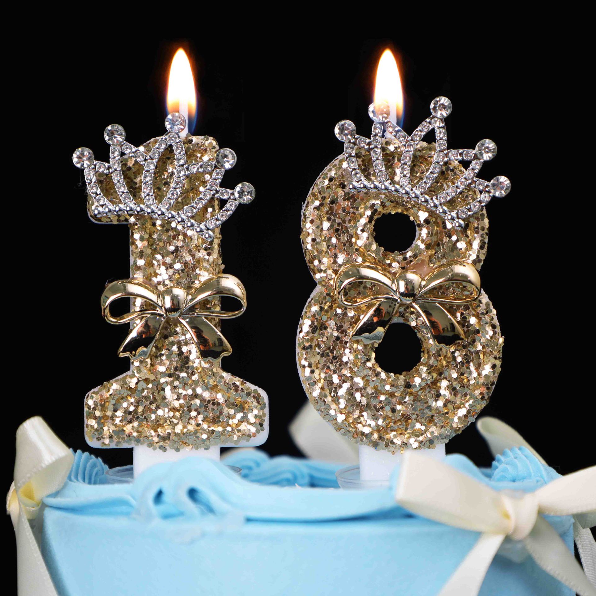 0-9 Gold Glitter Crown Number  - Unity Candle Set incelemesi ve fiyatı