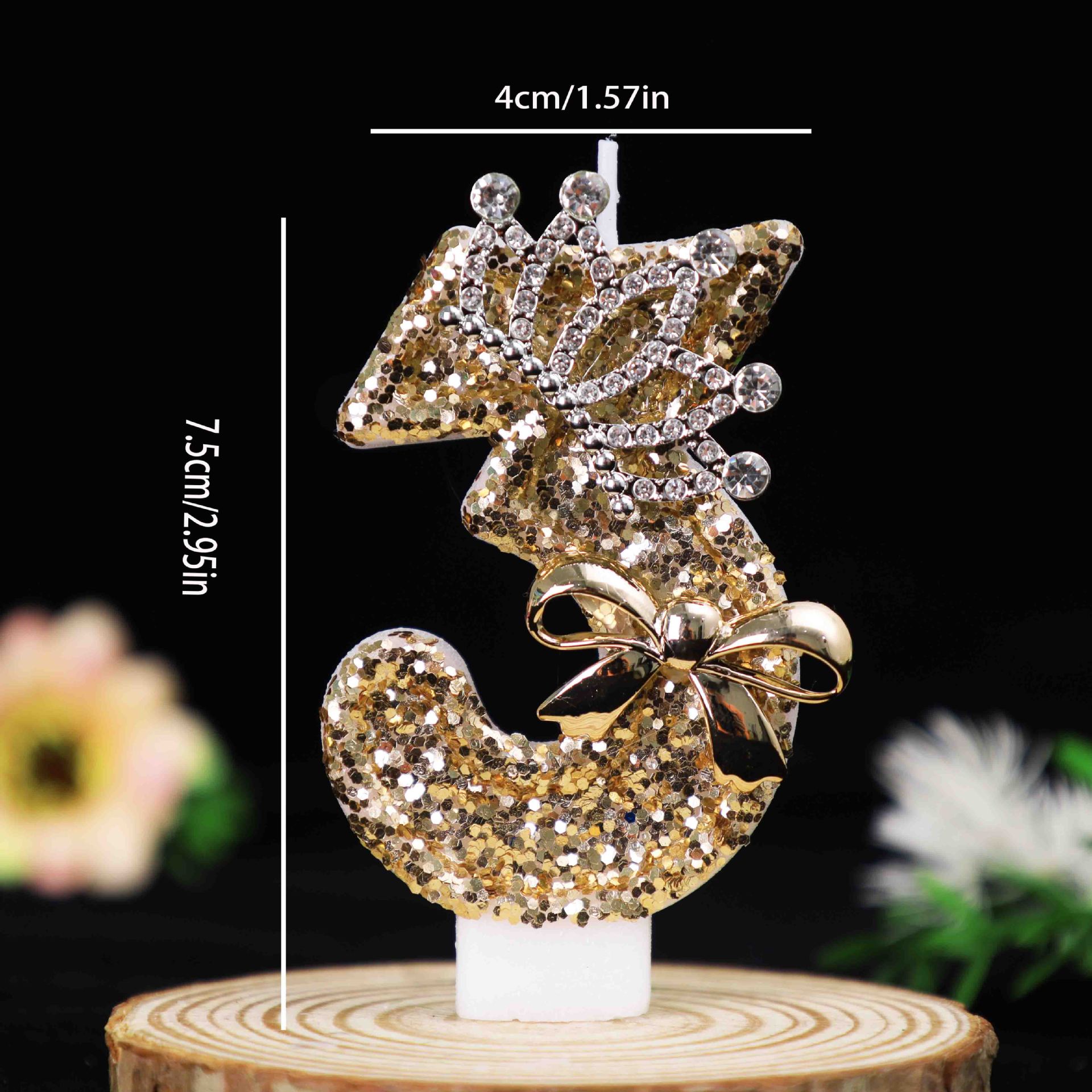 0-9 Gold Glitter Crown Number  - Unity Candle Set incelemesi ve fiyatı