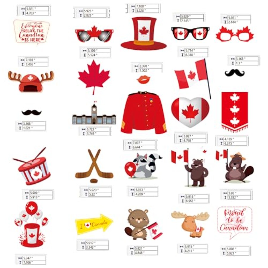 Canada Day Photo Booth Props D - Wedding Supply Canada incelemesi ve fiyatı