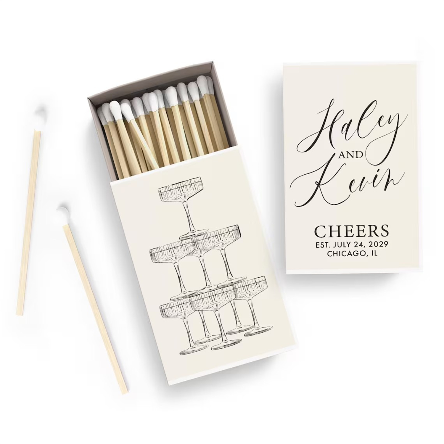 Personalized Matchbox - Custom - Champagne Tower Set incelemesi ve fiyatı