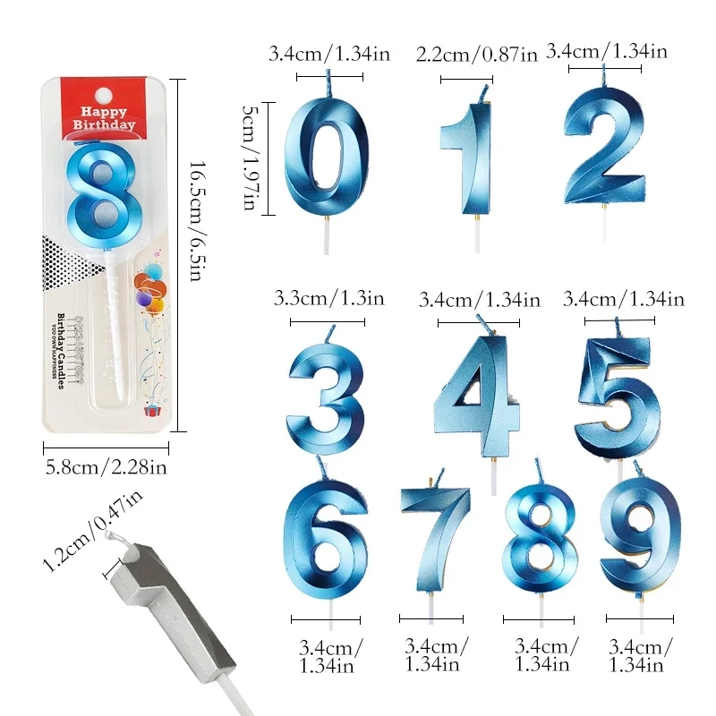 Blue Number Cake Candles 0 1 2 - Unity Candle Set incelemesi ve fiyatı