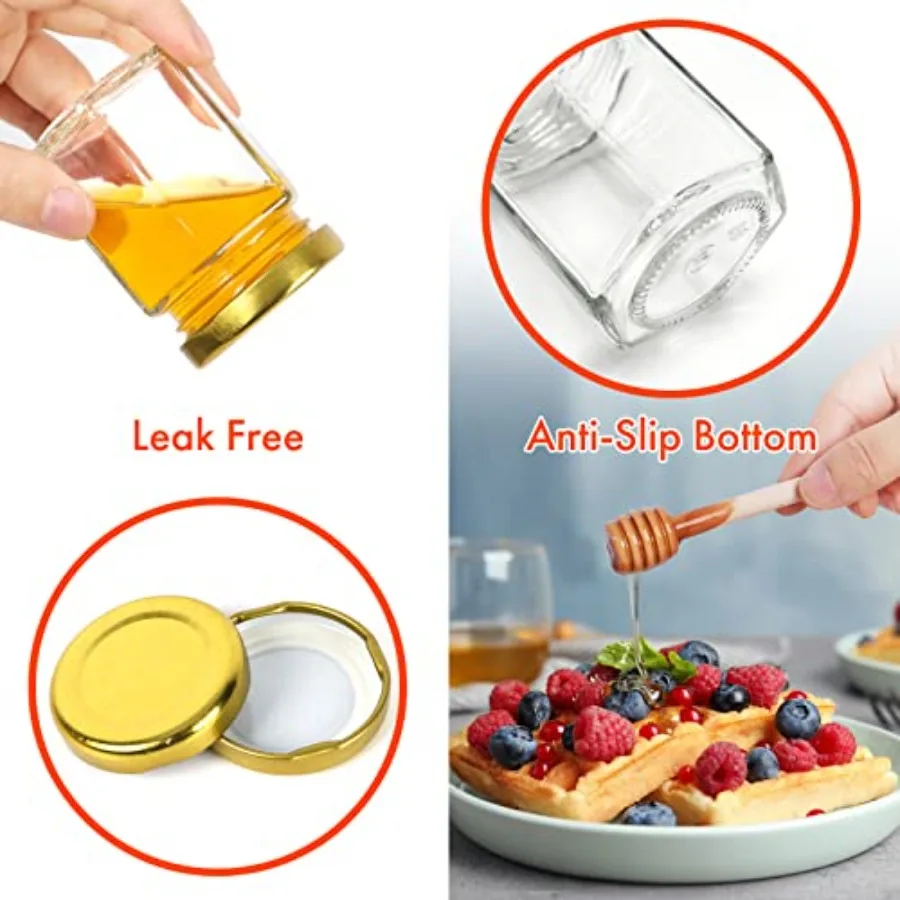3oz Mini Honey Jars with Dippe - Wedding Souvenir incelemesi ve fiyatı