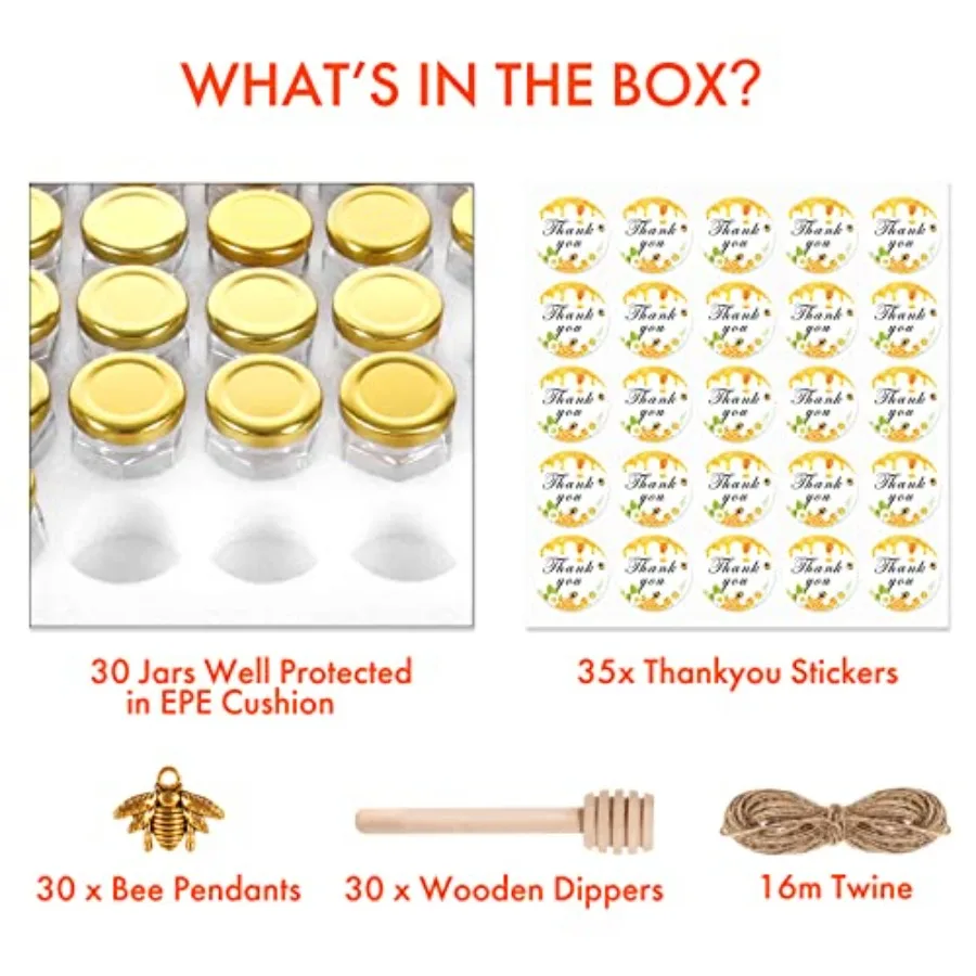 3oz Mini Honey Jars with Dippe - Wedding Souvenir incelemesi ve fiyatı