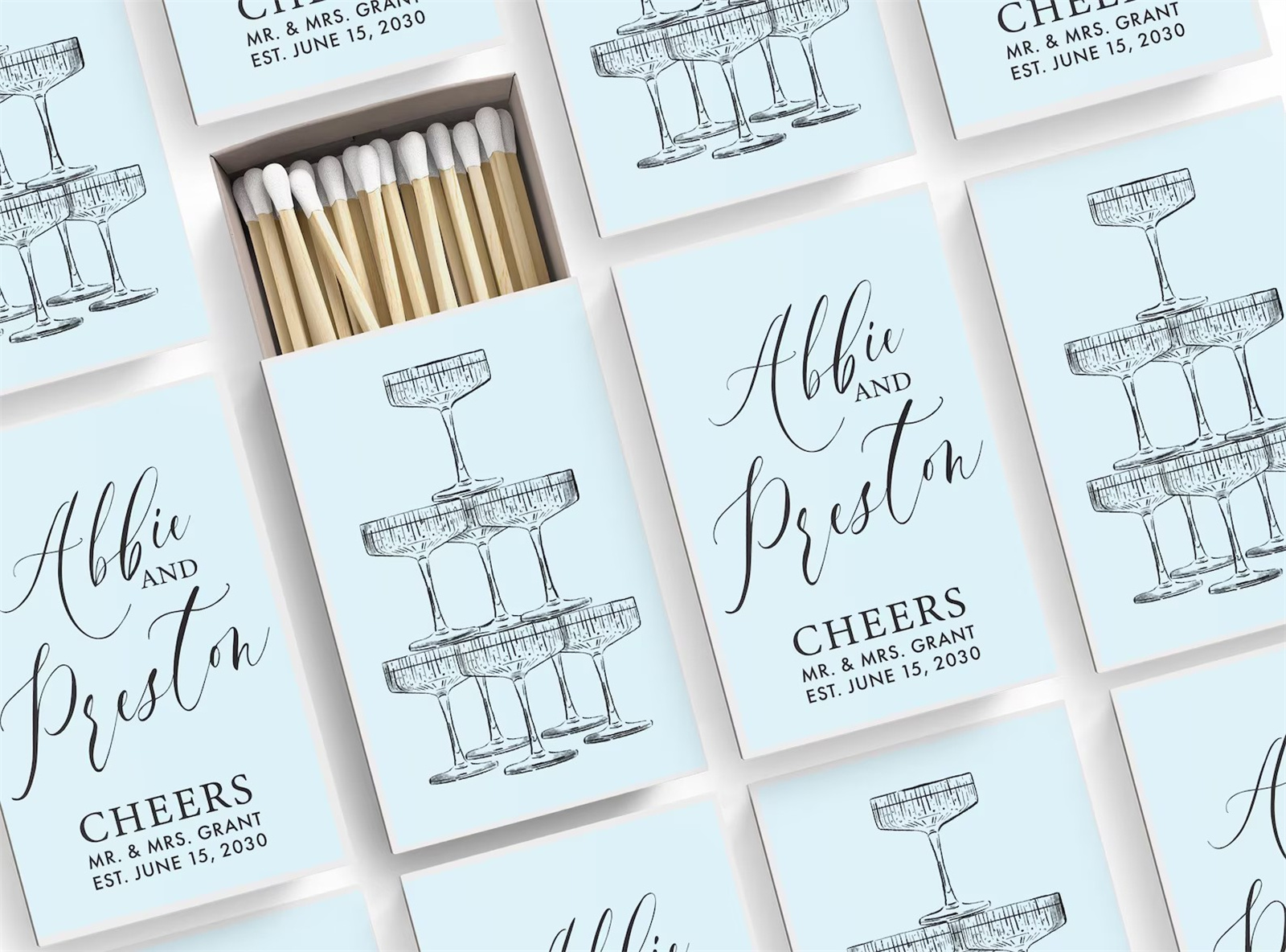 Personalized Matchboxes SET OF - Champagne Tower Set incelemesi ve fiyatı