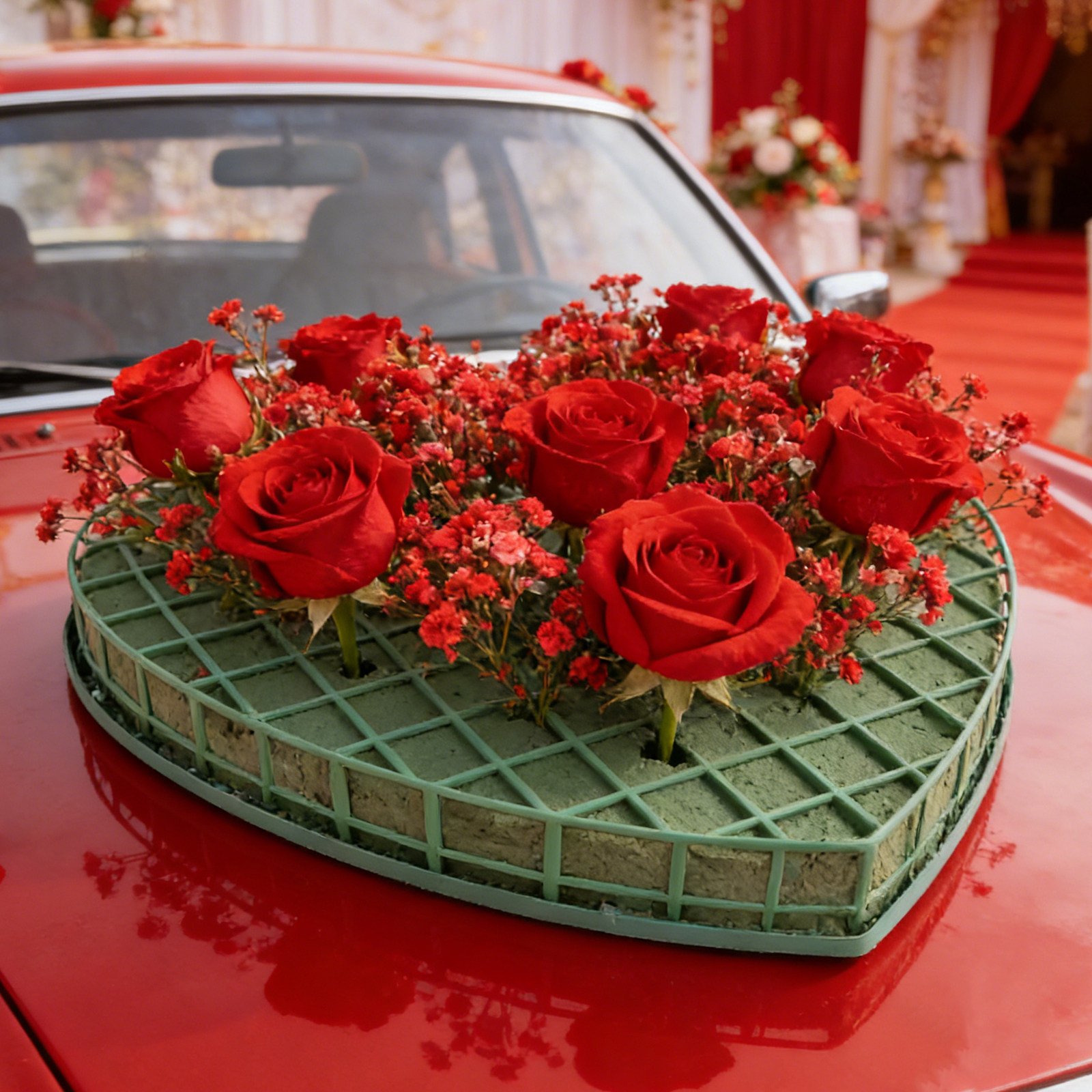 1Set Heart Floral Foam Cage Su - Wedding Floral Supply incelemesi ve fiyatı