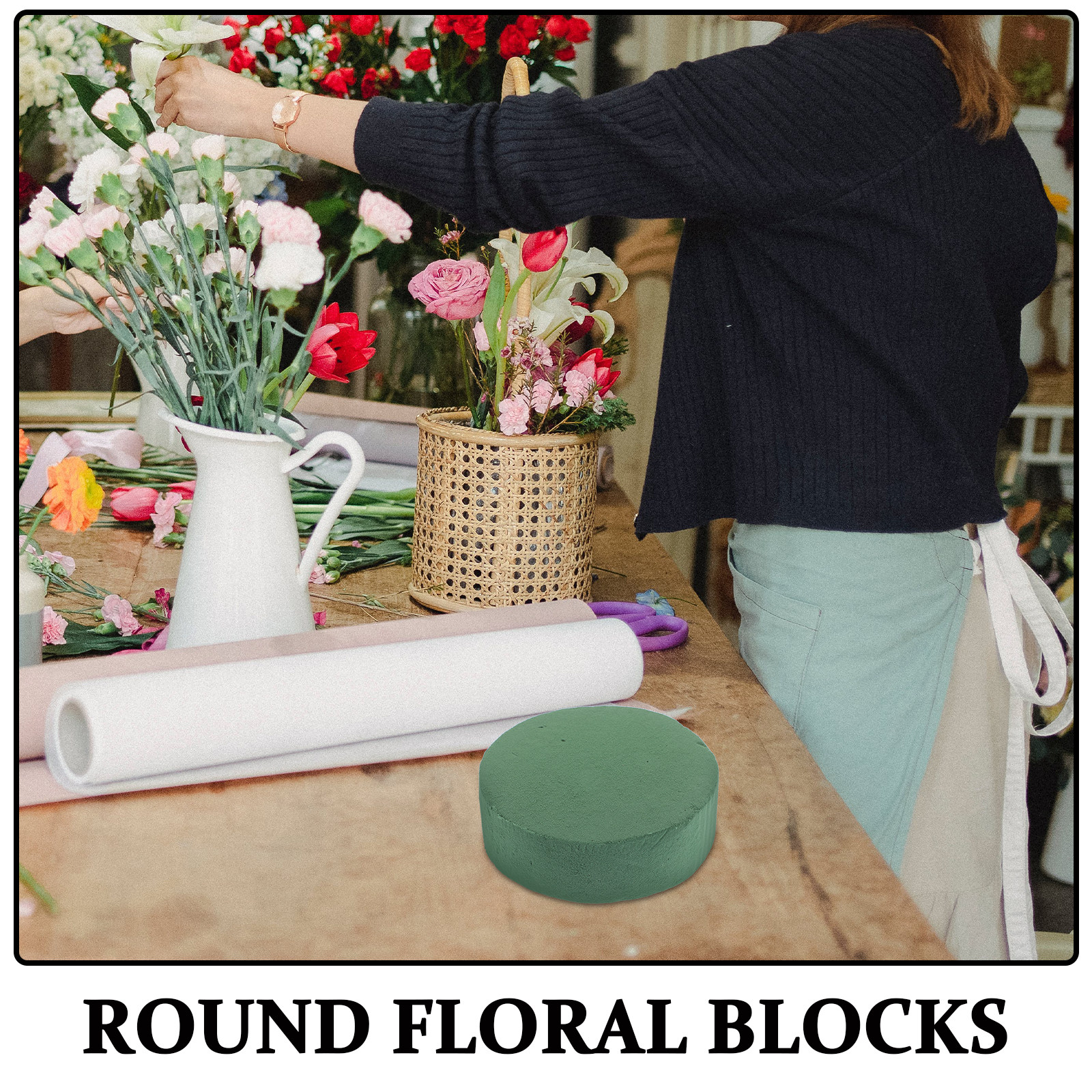 6Pcs Round Floral Foam Blocks  - Wedding Floral Supply incelemesi ve fiyatı