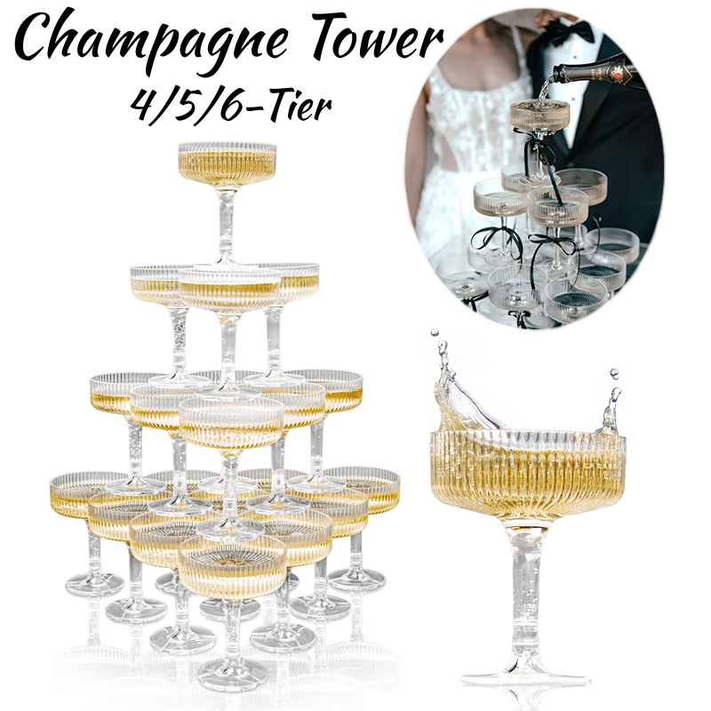 4-6Tier 7oz Plastic Champagne  - Champagne Tower Set incelemesi ve fiyatı