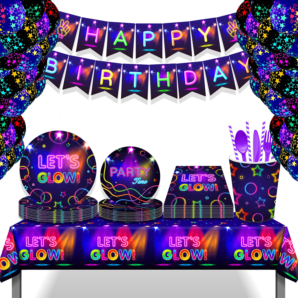 Glow Party Tablecloth Napkins  - Confetti Balloon Set incelemesi ve fiyatı