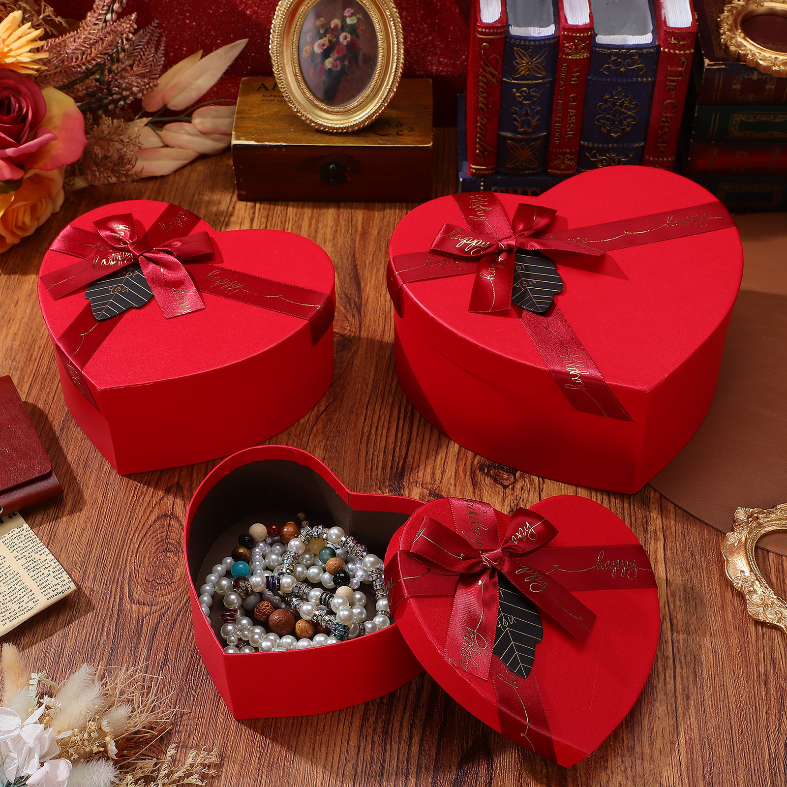 3Pcs Heart Gift Box Stylish Ro - Wedding Solution incelemesi ve fiyatı