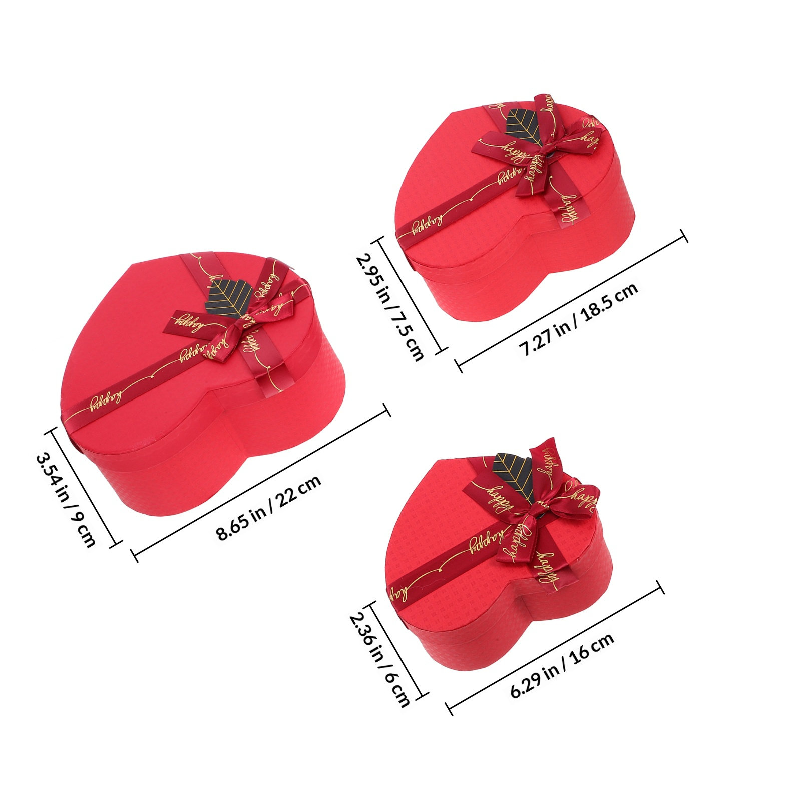 3Pcs Heart Gift Box Stylish Ro - Wedding Solution incelemesi ve fiyatı