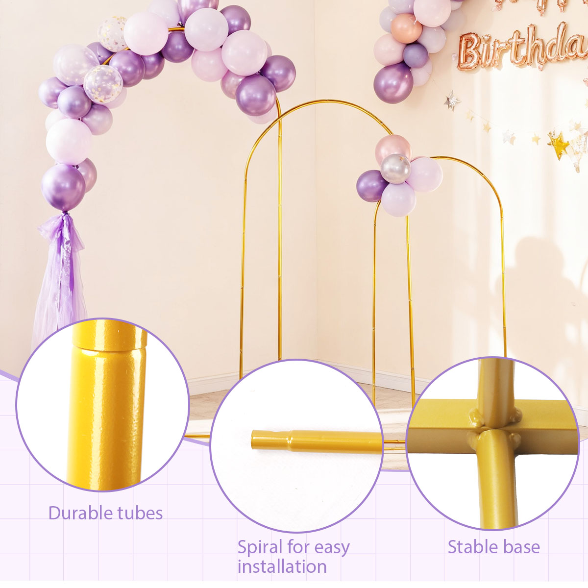 3Pack Golden Metal Arch Kits,  - Confetti Balloon Set incelemesi ve fiyatı